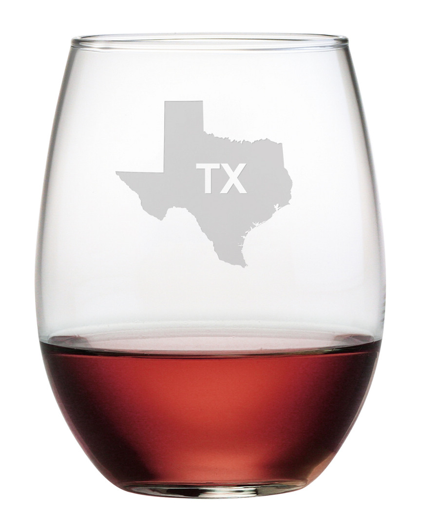 Susquehanna Glass Texas Set Of 4 Stemless Wine Glasses