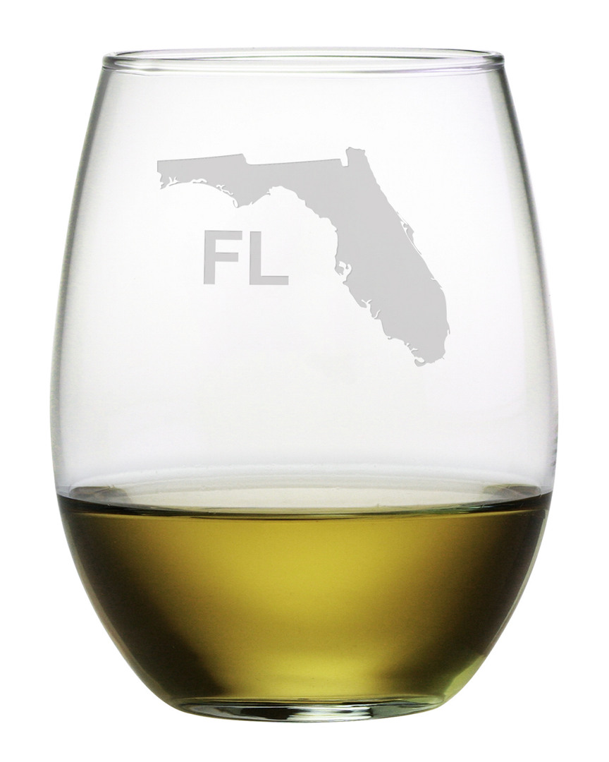 Susquehanna Glass Florida Set Of 4 Stemless Wine Glasses
