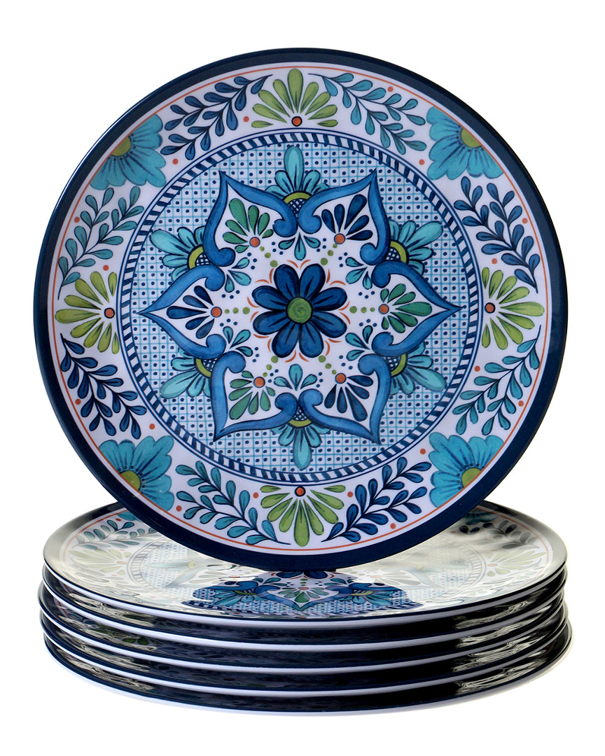 Certified International Melamine Talavera Set Of 6 Dinner Plates