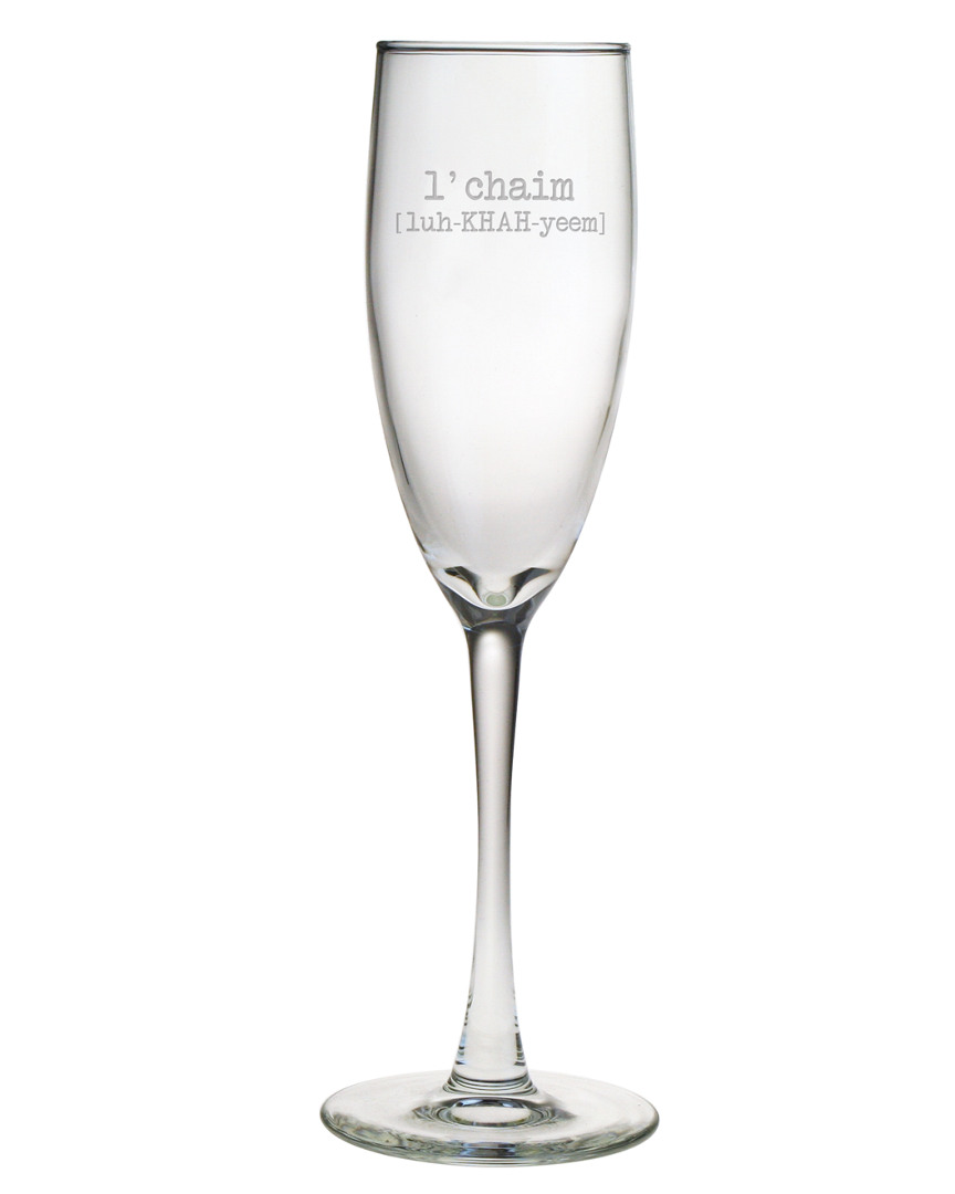 Susquehanna Glass L' Chaim Set Of 4 5.75oz Flutes