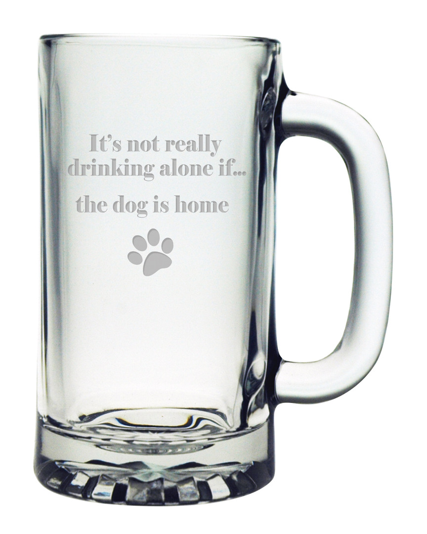 Susquehanna Glass Drinking Alone...dog Is Home Set Of 4 Tankard Mugs