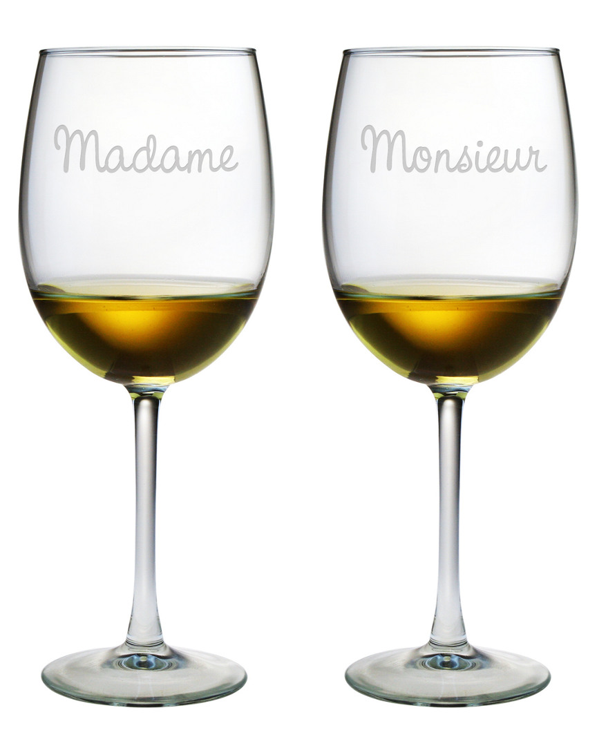 Susquehanna Madame & Monsieur Set Of 2 18oz Wine Glasses