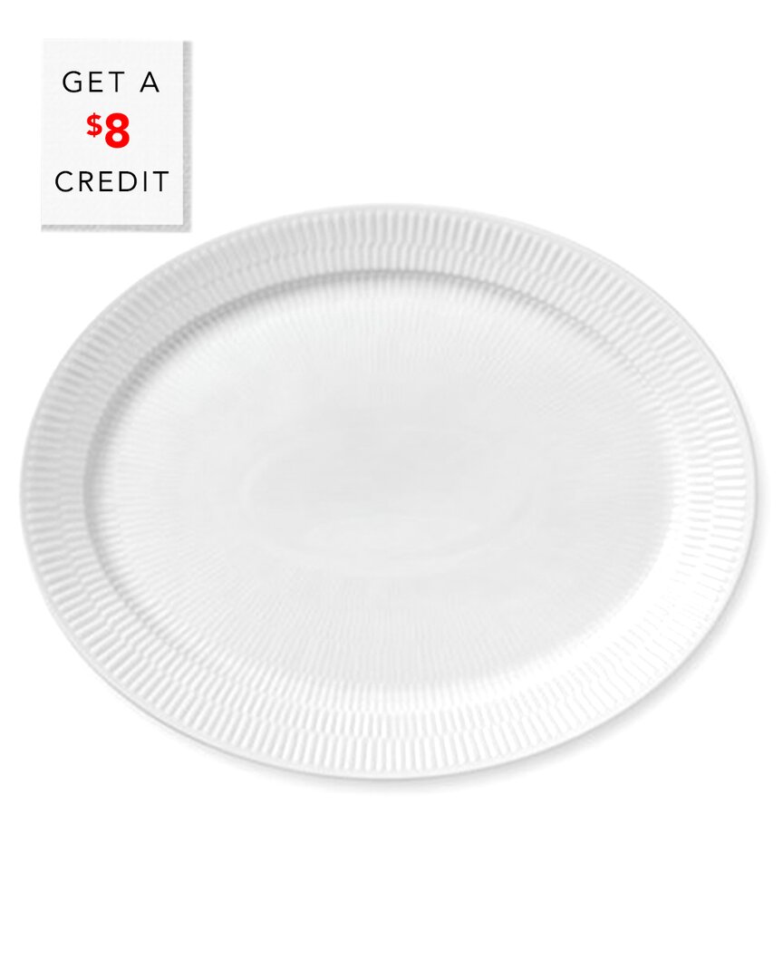 Shop Royal Copenhagen White Fluted Oval Platter With $8 Credit