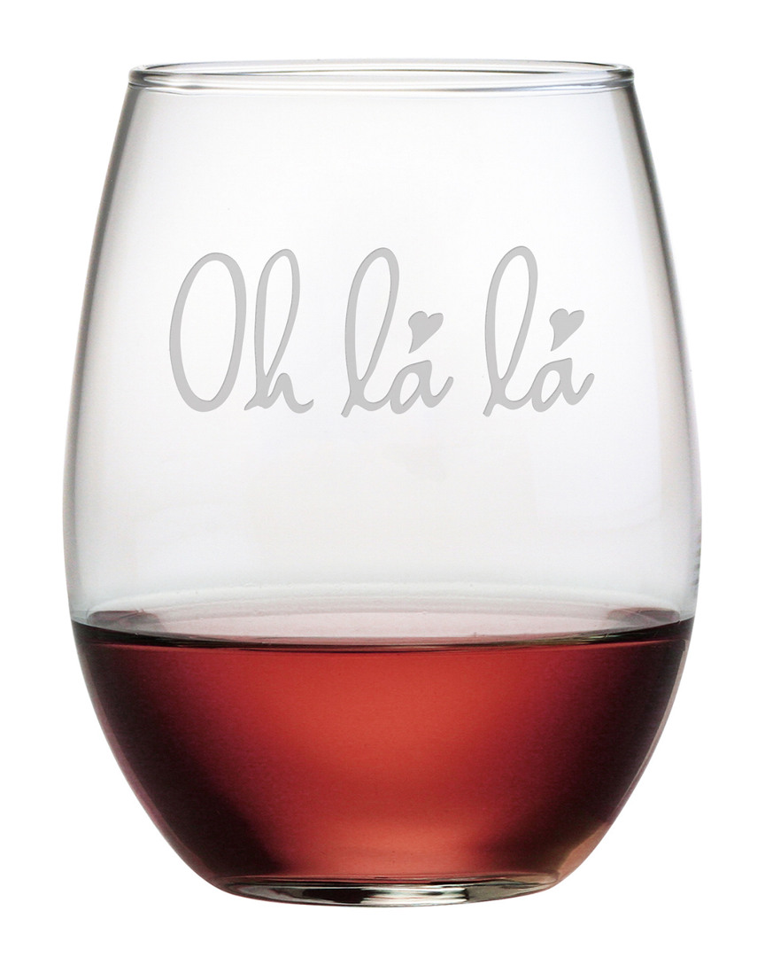 Susquehanna Glass Oh La La Set Of 4 21oz Stemless Wine Glasses