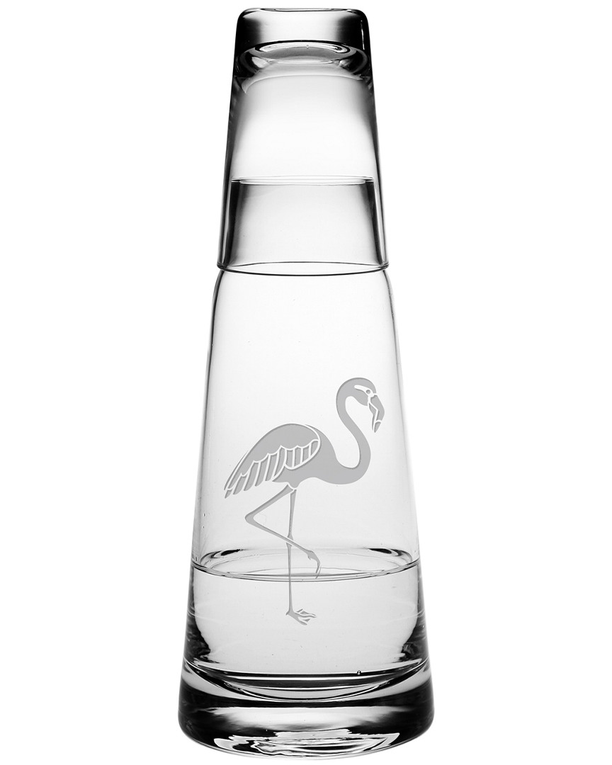 Susquehanna Glass Flamingo Cone Night Bottle Set