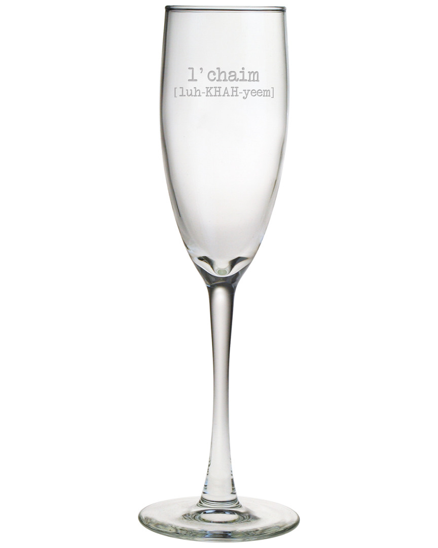 Susquehanna Glass L'chaim Set Of Two Flutes