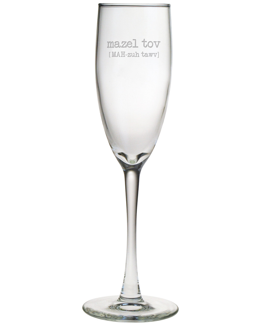Susquehanna Glass Mazel Tov Set Of Two Flutes