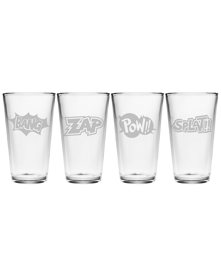 Susquehanna Glass Set Of Four 16oz Comic Chaos Pint Glasses
