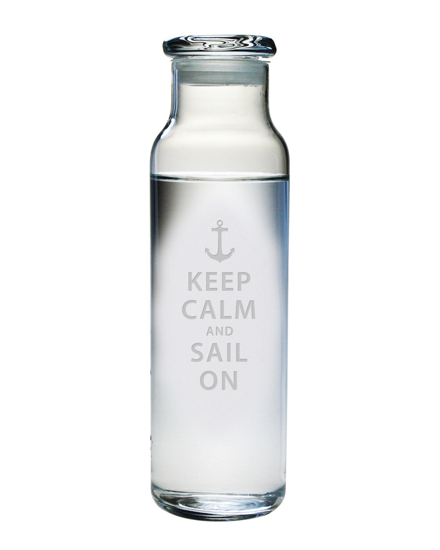 Susquehanna Glass Keep Calm And Sail On 24oz Bottle With Lid