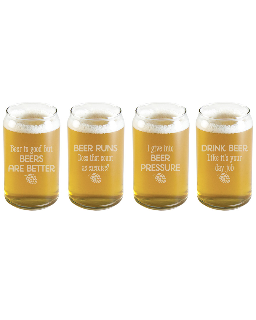 Susquehanna Glass Set Of Four Beers Are Better Glass Beer Cans