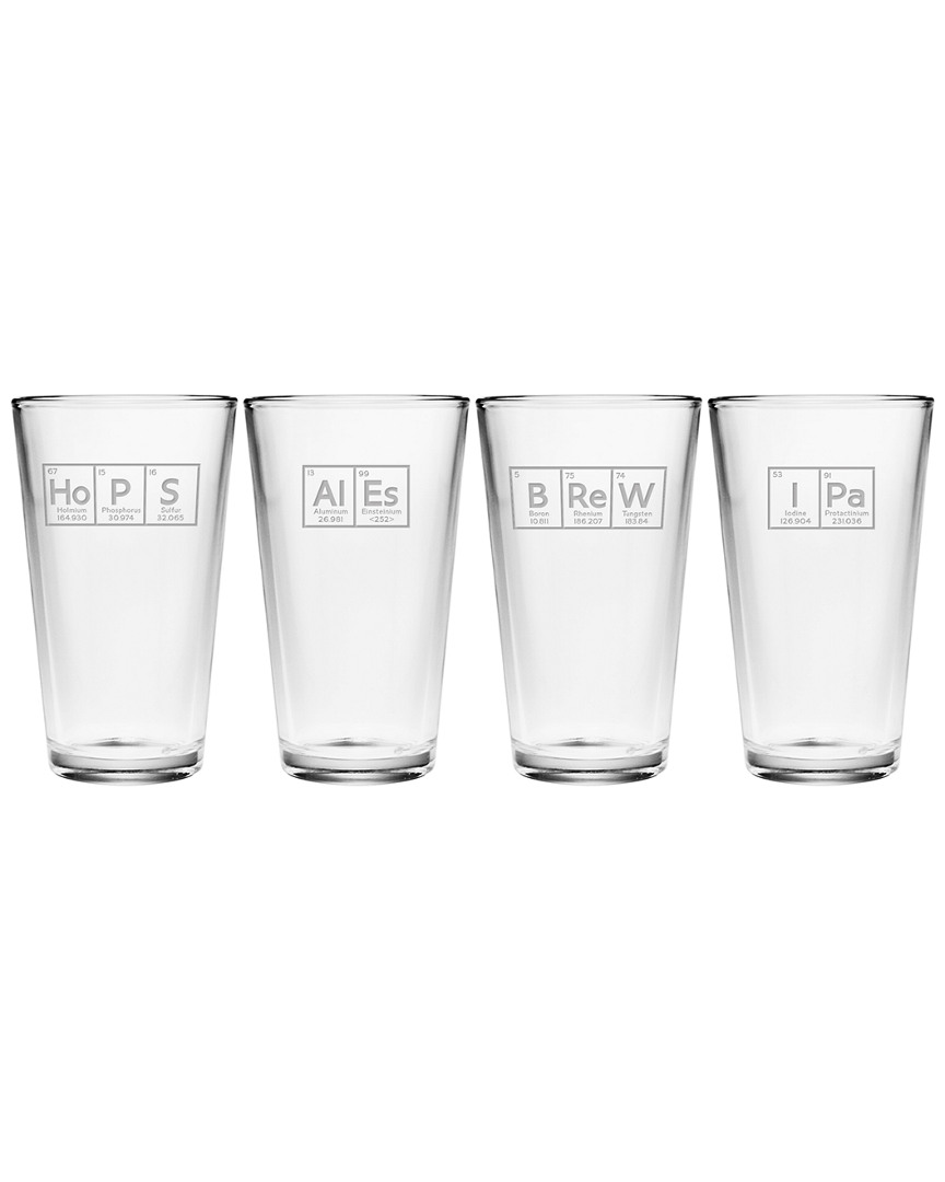 Susquehanna Glass Set Of Four Elements Of Hoppiness Pint Glasses