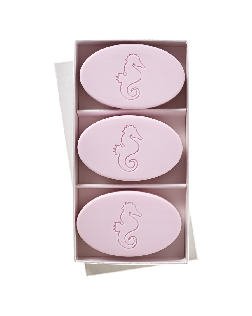 Carved Solutions Seahorse Set Of 3 Lavender Soap Bars In Pink