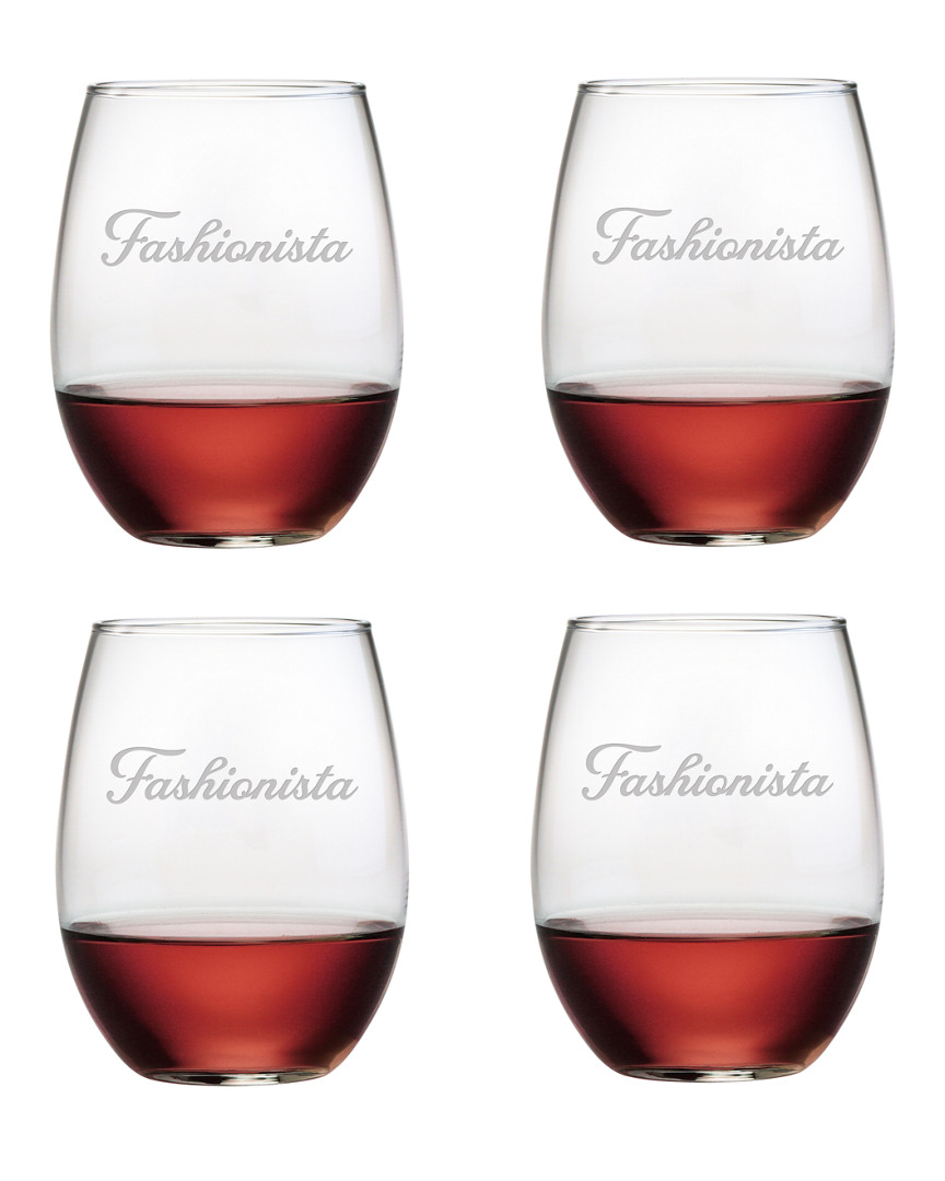 Susquehanna Glass Fashionista Set Of Four 21oz Stemless Glasses