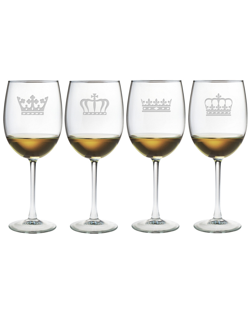 Susquehanna Glass Crowns Set Of 4 Wine Glasses