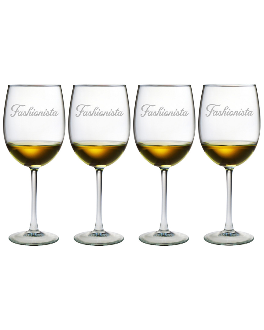 Susquehanna Glass Fashionista Set Of Four 19oz Wine Glasses