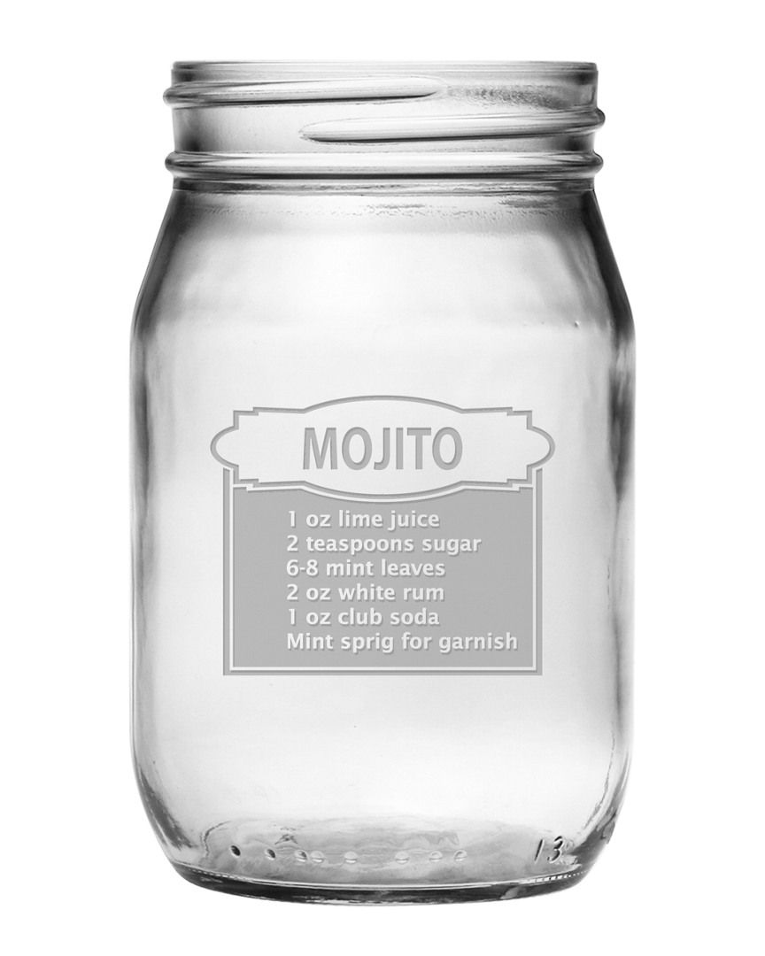 Susquehanna Glass Set Of 4 Mojito Recipe 16oz Mason Jars