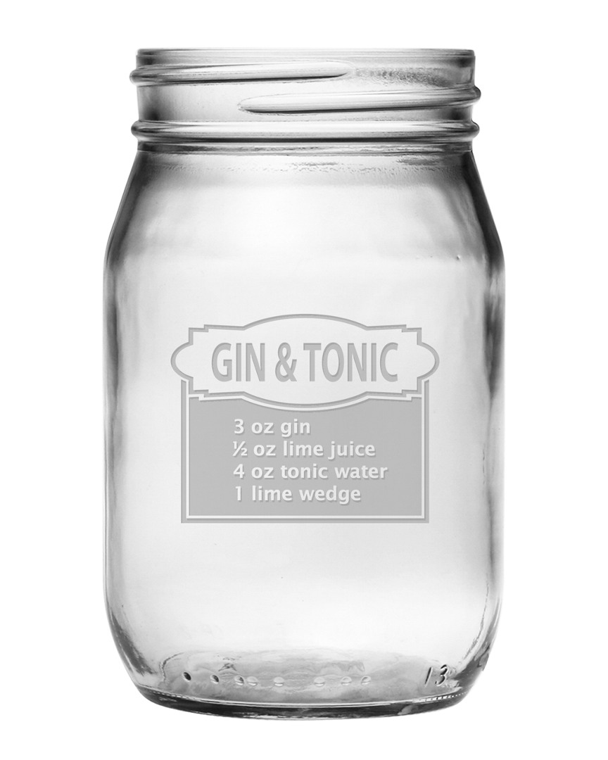 Susquehanna Set Of 4 Gin & Tonic Recipe 16oz Mason Jars