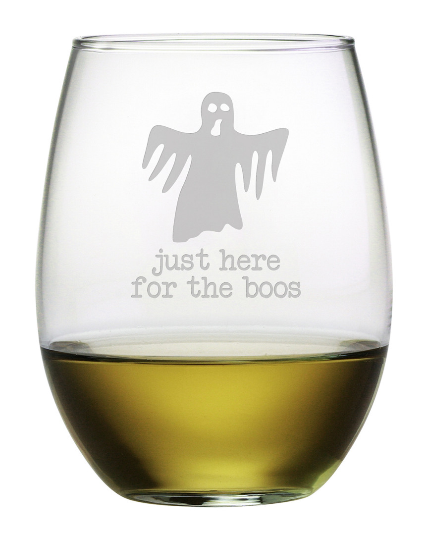 Susquehanna Glass Ghost Set Of Four 21oz Stemless Wine Glasses