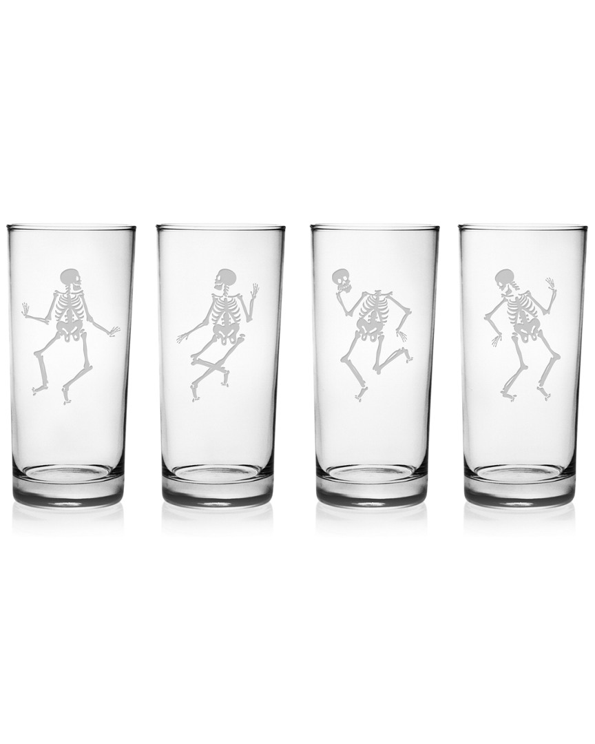 Susquehanna Glass Dance Of The Dead Set Of Four 15oz Coolers