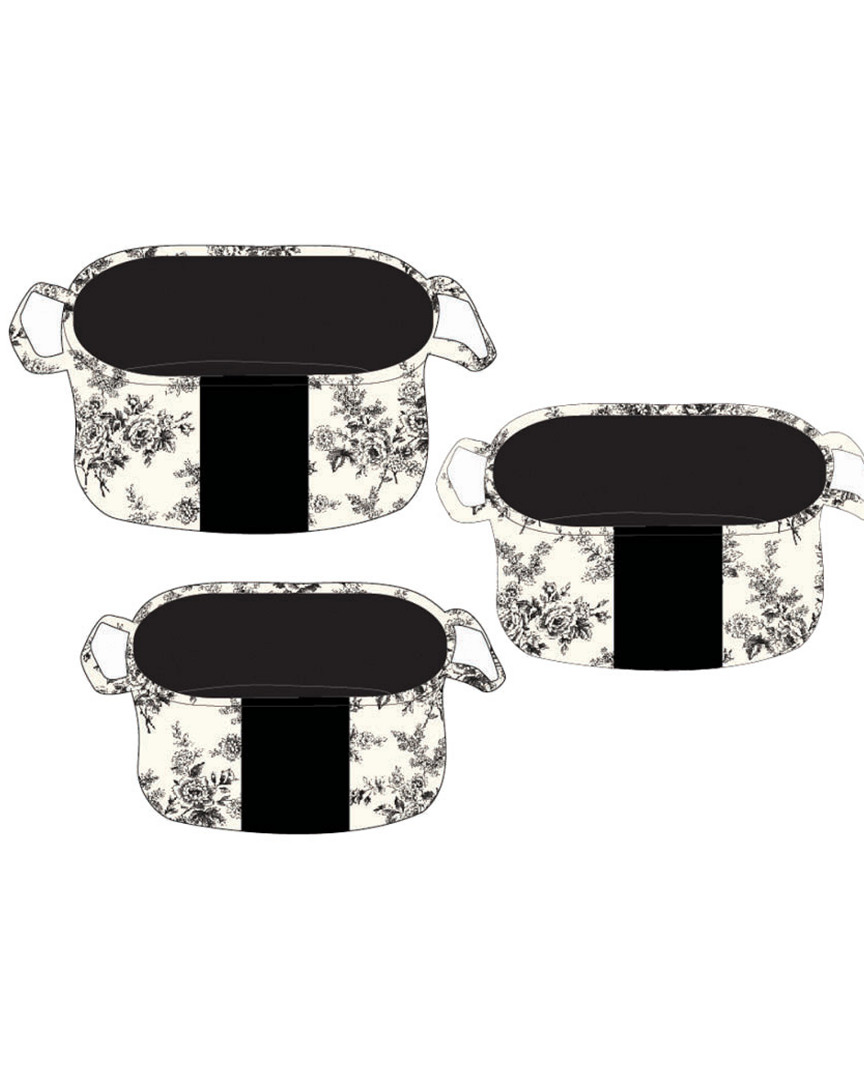 Macbeth Laura Ashley 3pc Oval Tote Set In Black