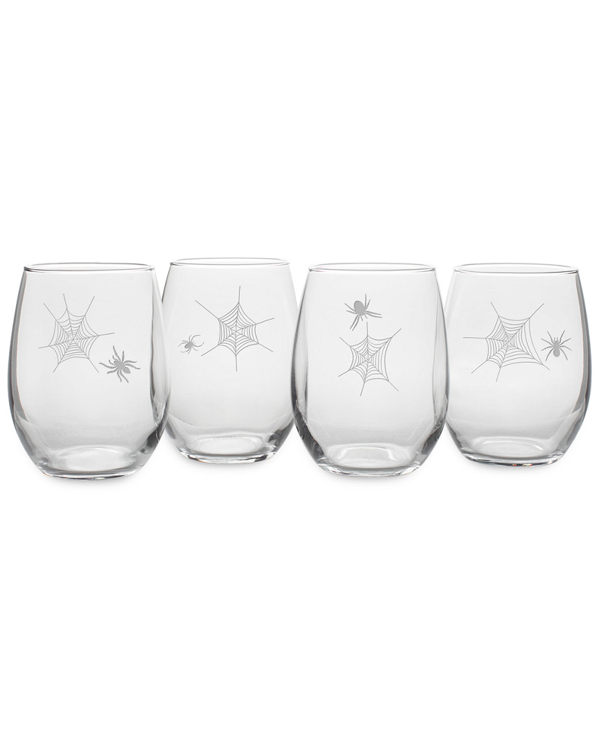 Susquehanna Set Of 4 Arach-no-phobia Assortment Stemless Wine Glasses