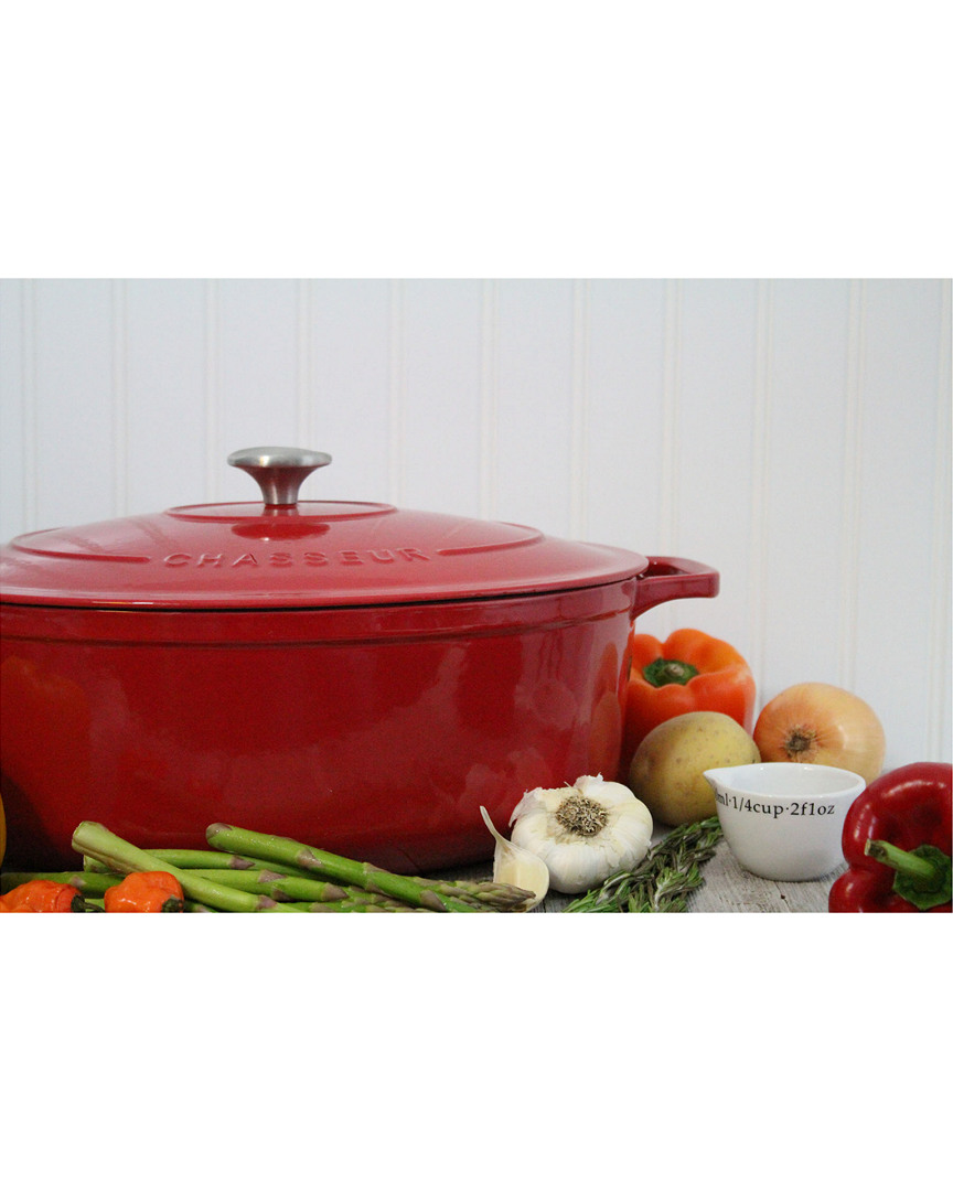 Chasseur 7.25qt Red French Enameled Cast Iron Dutch Oven