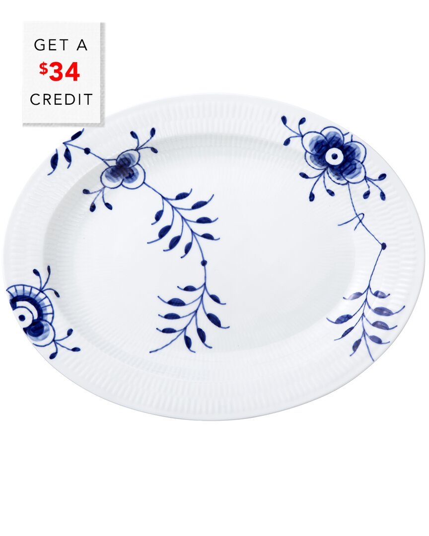 Shop Royal Copenhagen Blue Fluted Mega Oval Platter With $34 Credit
