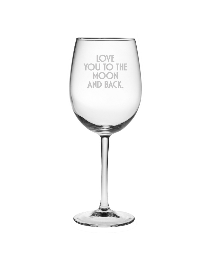 Susquehanna Glass Moon & Back Set Of Four 19oz Wine Glasses