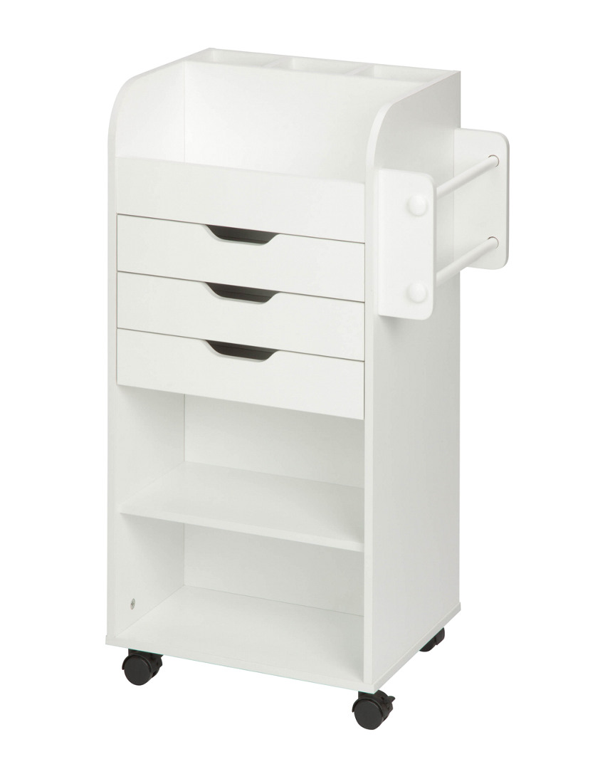 Honey-can-do Rolling Craft Storage Cart In White