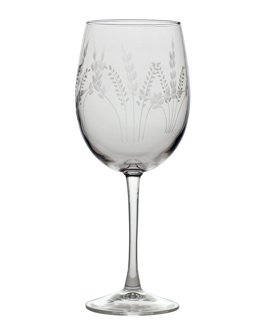 Susquehanna Glass Set Of 4 Fern Hand-cut Wine Glass