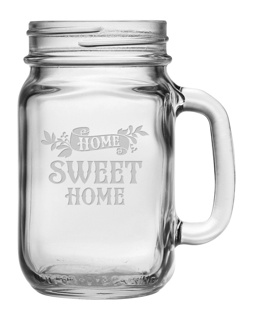 Susquehanna Glass Home Sweet Home Set Of Four 16oz Mason Jars
