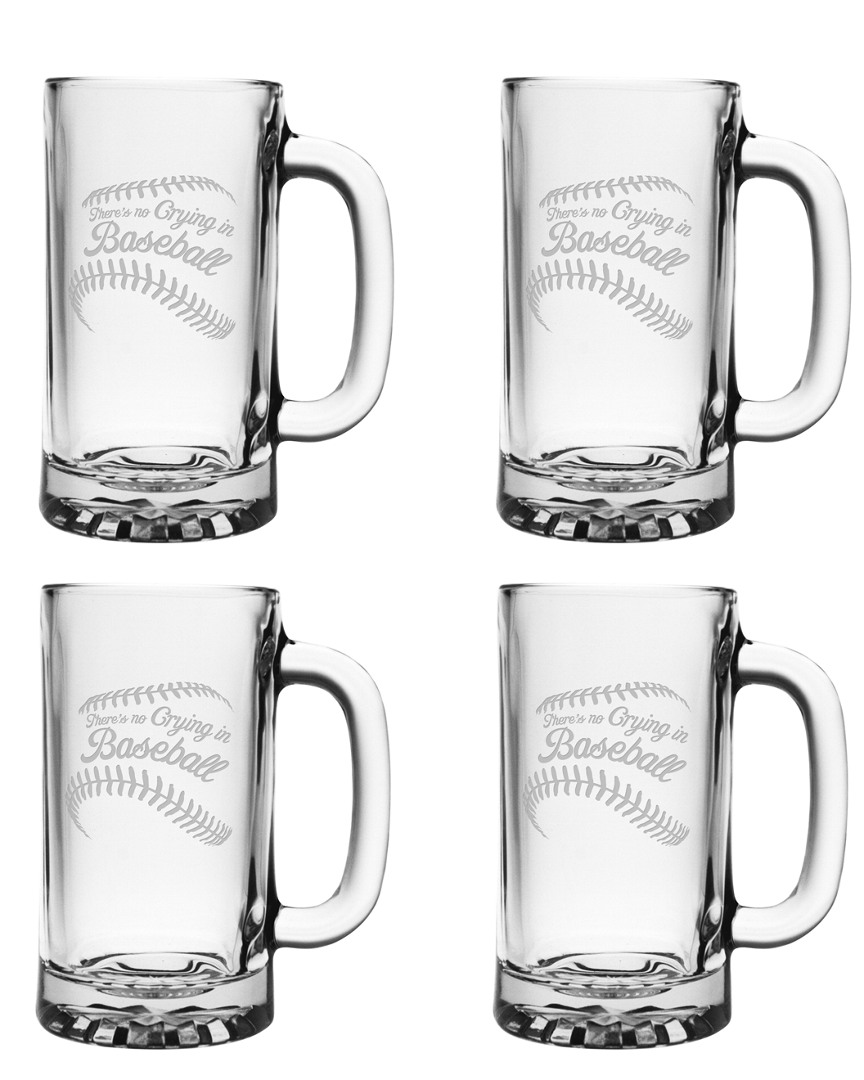Susquehanna Glass No Crying In Baseball Set Of Four 16oz Mugs