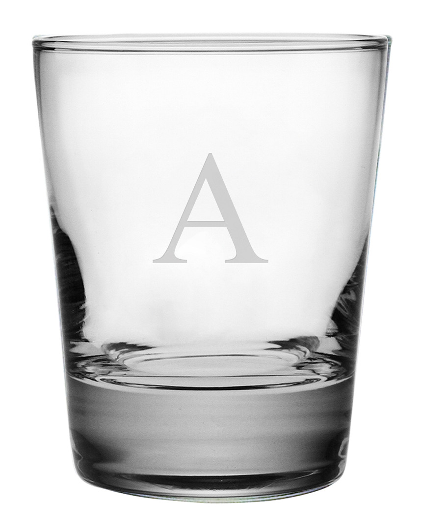 Susquehanna Glass Monogrammed Set Of Four 13.25oz Double Old Fashioned Glasses, (a-z)