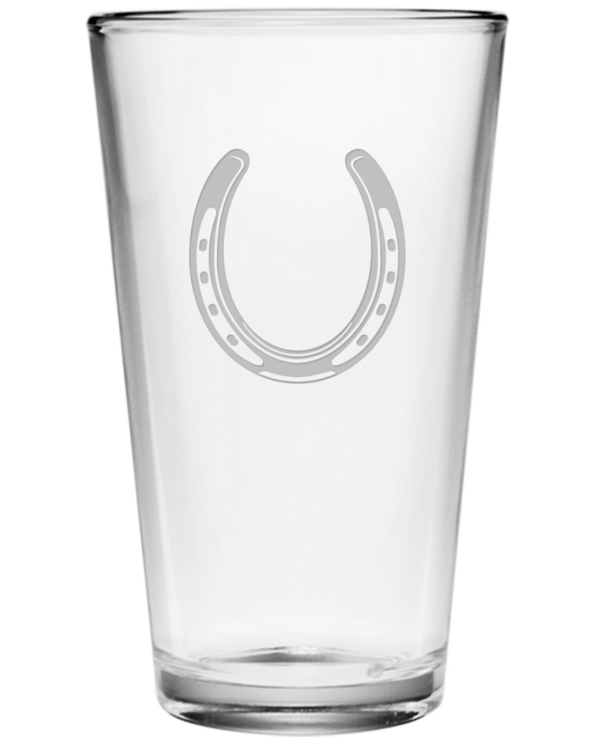 Susquehanna Glass Horseshoe Set Of Four 16oz Pint Glasses