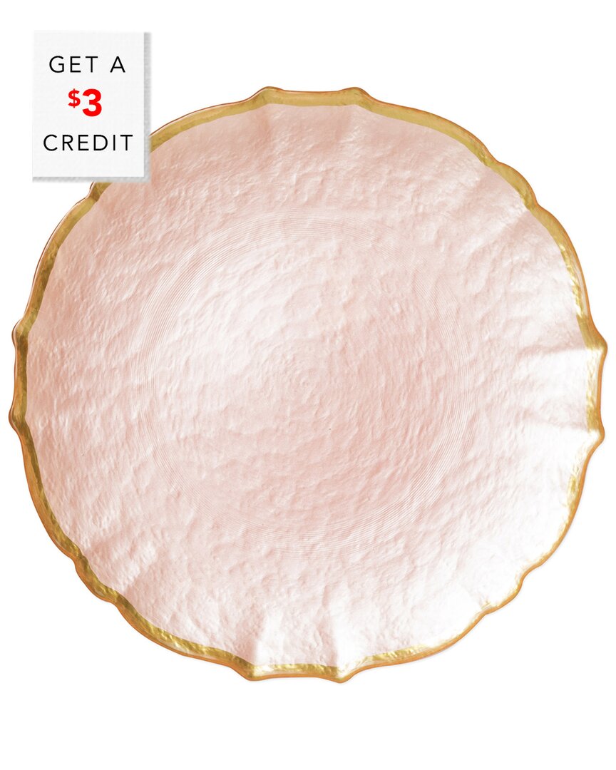 Vietri Baroque Glass Pink Salad Plate