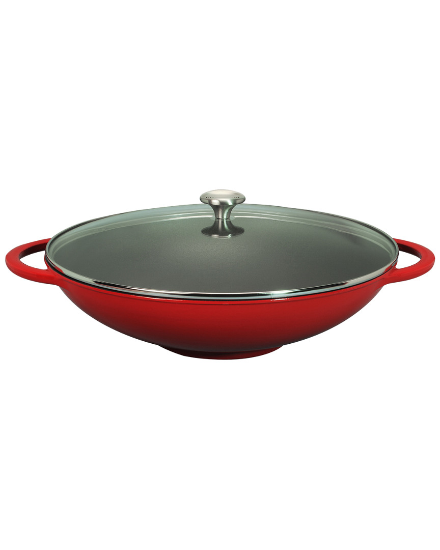 French Home Chasseur 16in French Enameled Cast Iron Wok