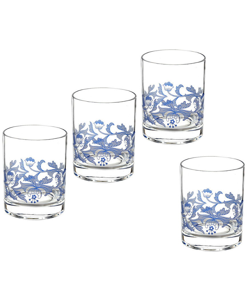 Spode Blue Italian Set Of 4 Double Old Fashioned Glasses