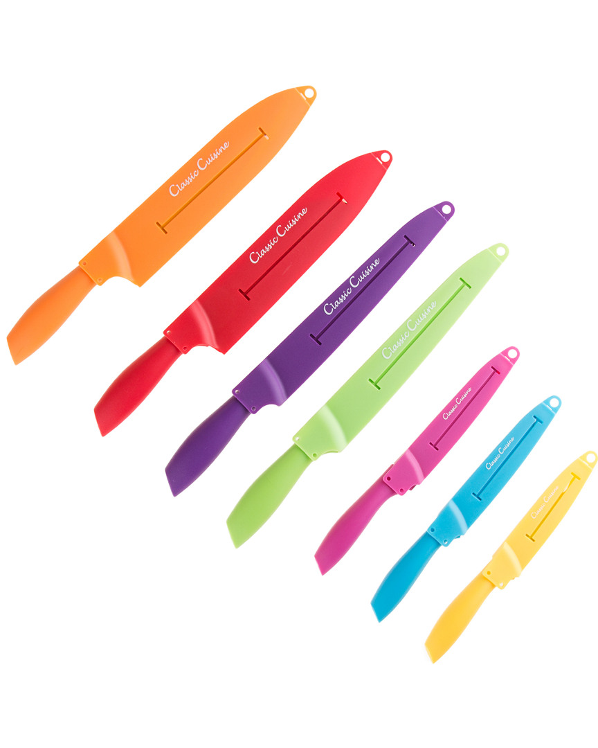 Trademark Classic Cuisine 14 Pc Colored Knife Set In Multi