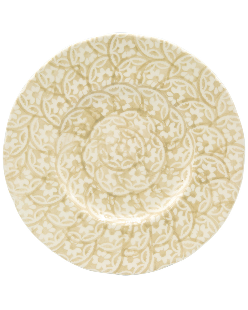 Euro Ceramica Chloe 4pc Floral Accent Dessert Plate Set