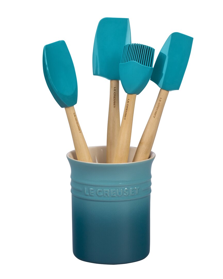 Le Creuset 5-piece Utensil & Stoneware Crock Set In Nocolor
