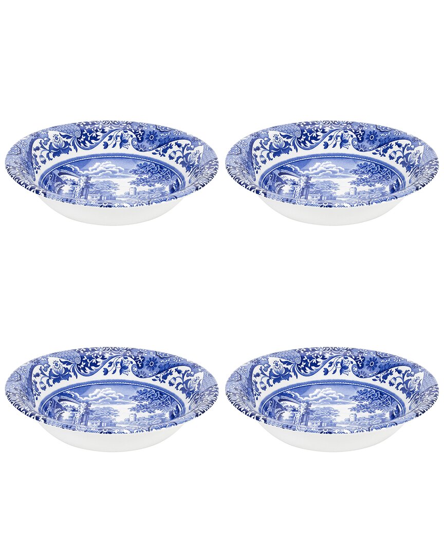 Spode Blue Italian Cereal Bowls Set Of 4