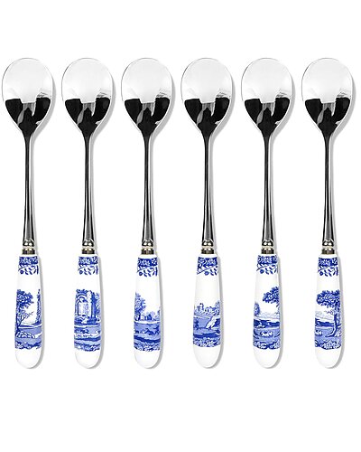 Spode Blue Italian Set of 6 Teaspoons