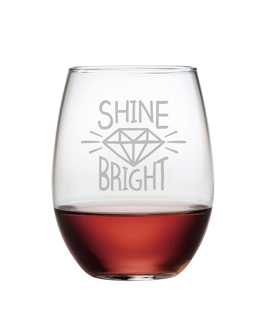 Susquehanna Shine Bright Set Of Four 21oz Stemless Glasses
