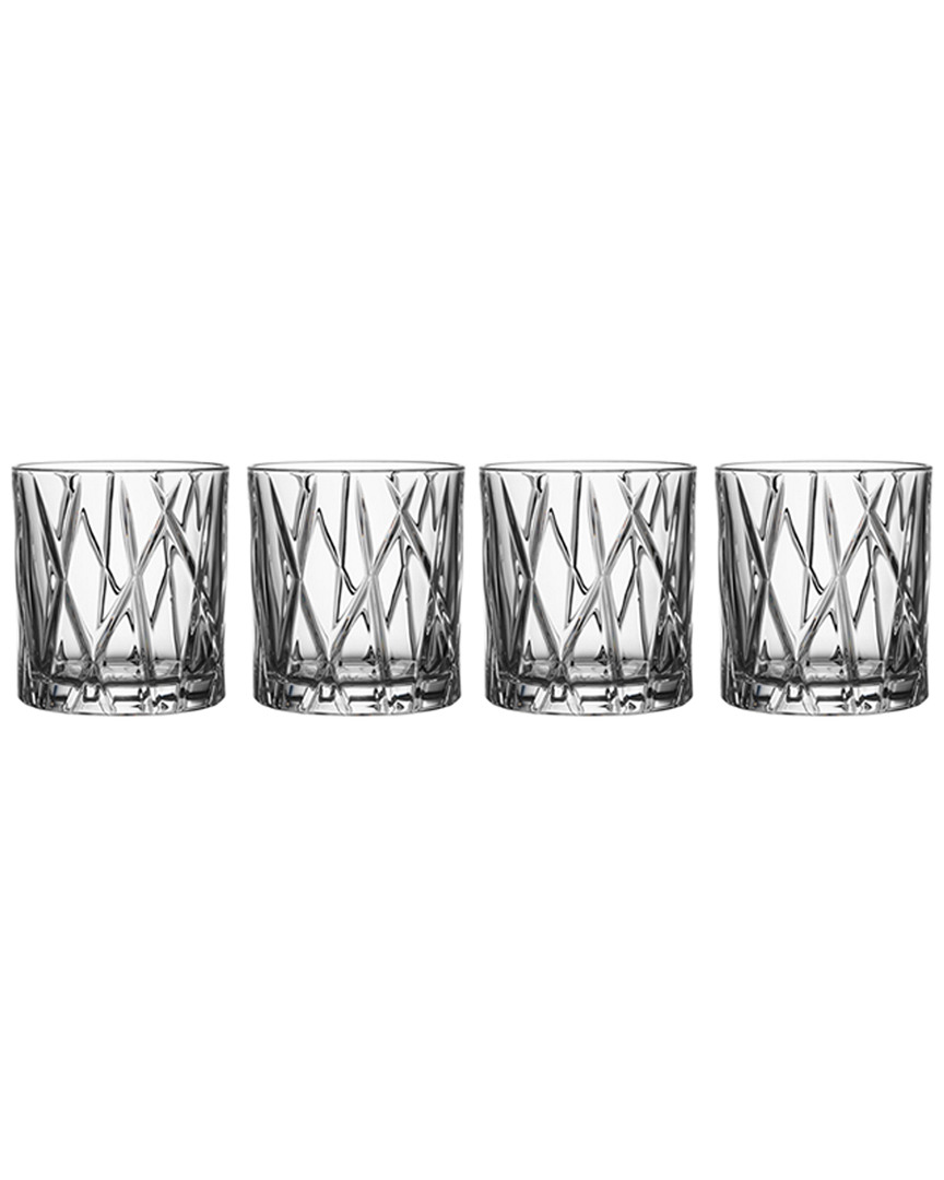 Orrefors Set Of Four 8oz Double Old-fashioned Glass Set