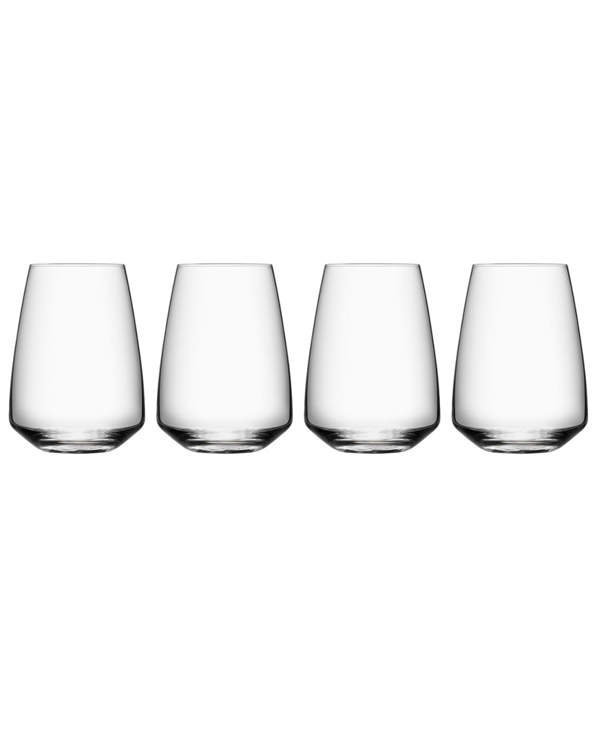 Orrefors Pulse Set Of 4 Stemless Wine Glasses