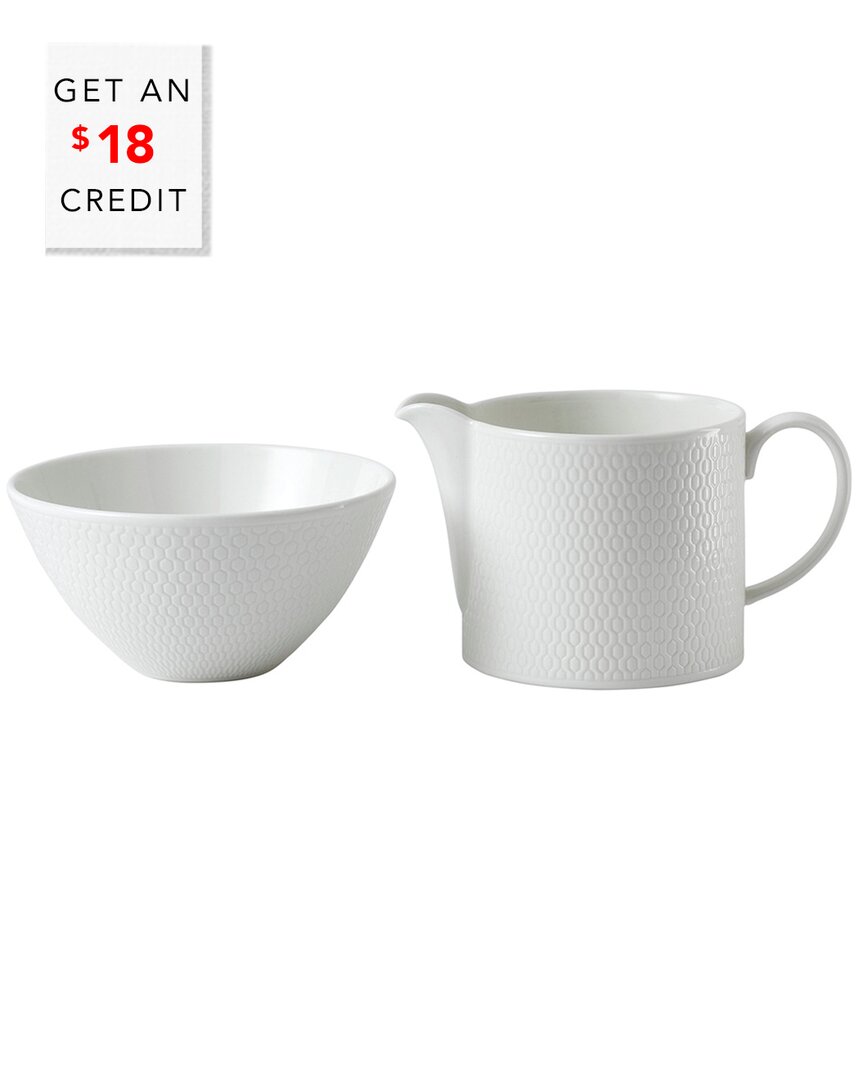 Wedgwood 2pc Gio Cream & Sugar Set With $18 Credit In Nocolor