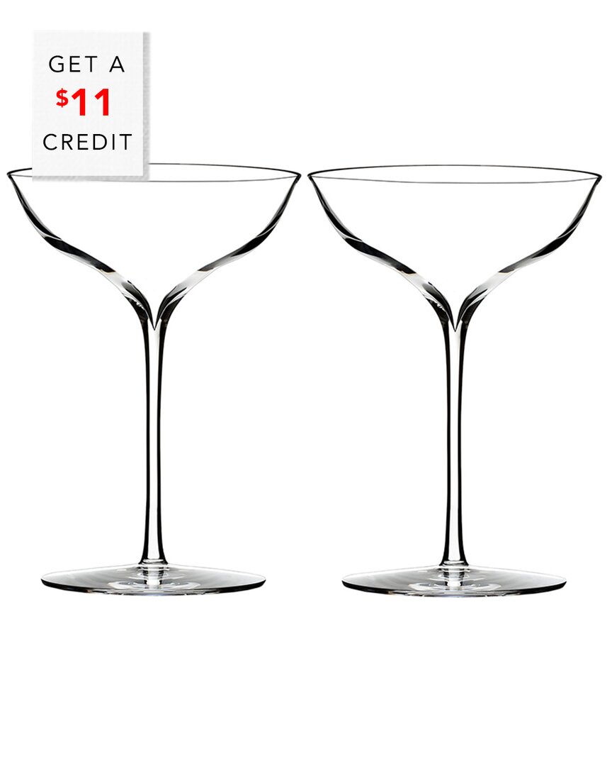 Waterford Set Of 2 Elegance Champagne Belle Coupe Glasses