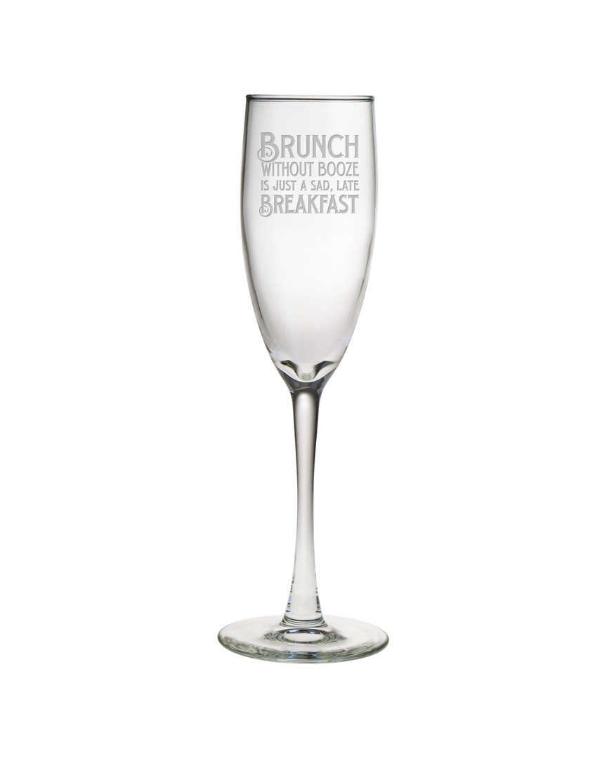 Susquehanna Glass Set Of Two 5.75oz Brunch Booze Champagne Flutes