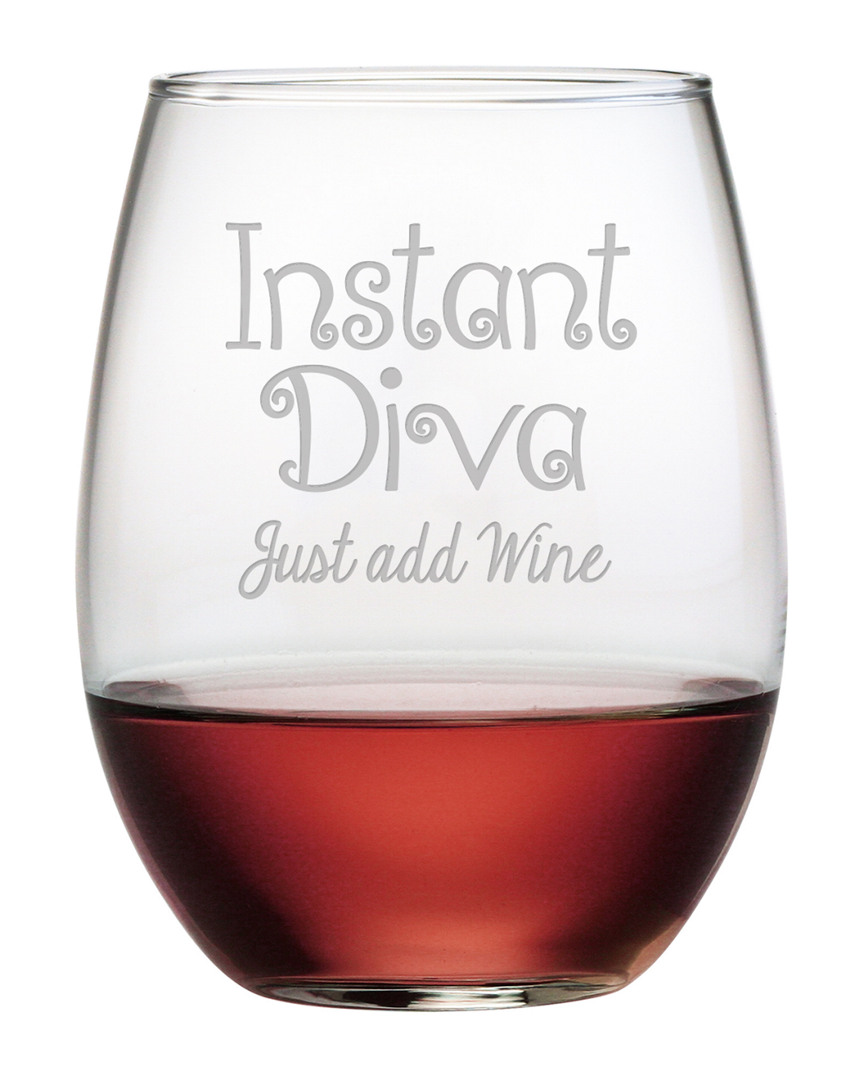 Susquehanna Set Of Four 21oz Instant Diva Add Wine Stemless Glasses
