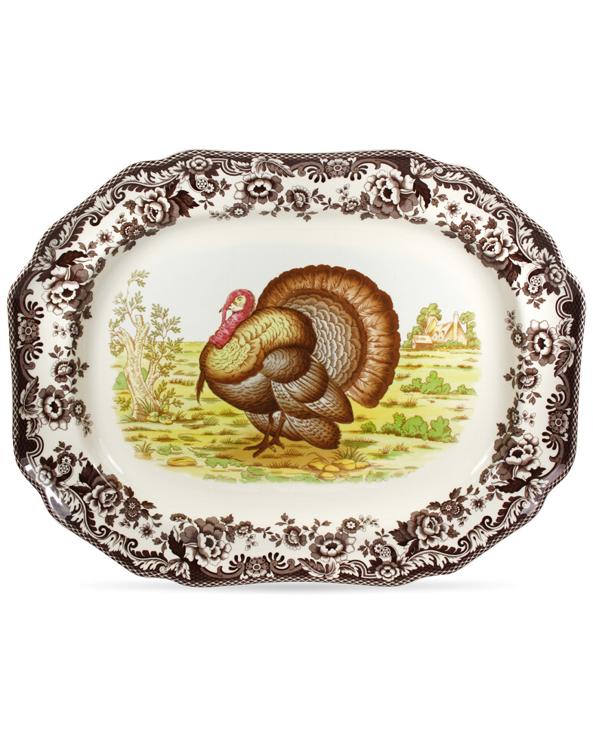 SPODE SPODE WOODLAND 19IN OCTAGONAL TURKEY PLATTER